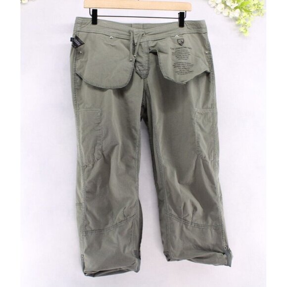 Kuhl Women's Spire Roll Up Pants Cargo Pockets Double Knee Olive Green Sz 12 - Picture 5 of 14